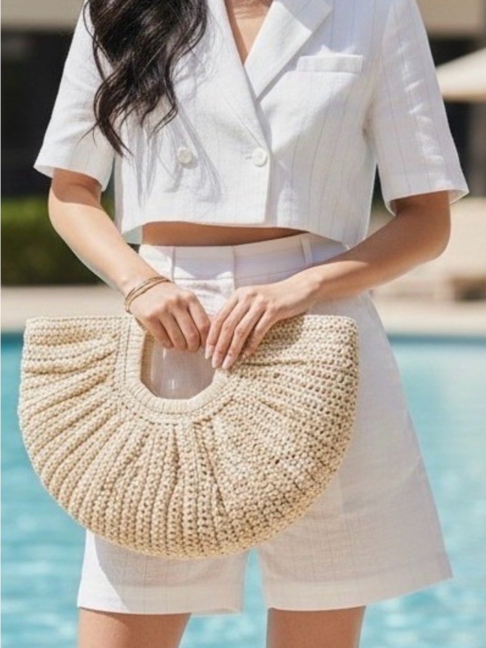 Ramla Ocean Raffia Clutch